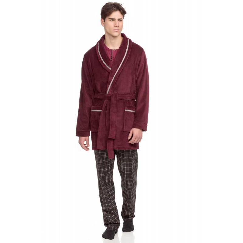 Vamp Men's Short Robe Monochrome With Belt Kalimeratzis Official E